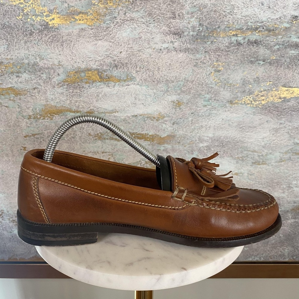 Cole Haan Shoes Mens Size 8.5 M Brown Leather Tassel Loafers Slip On CC01083 - Picture 5 of 11